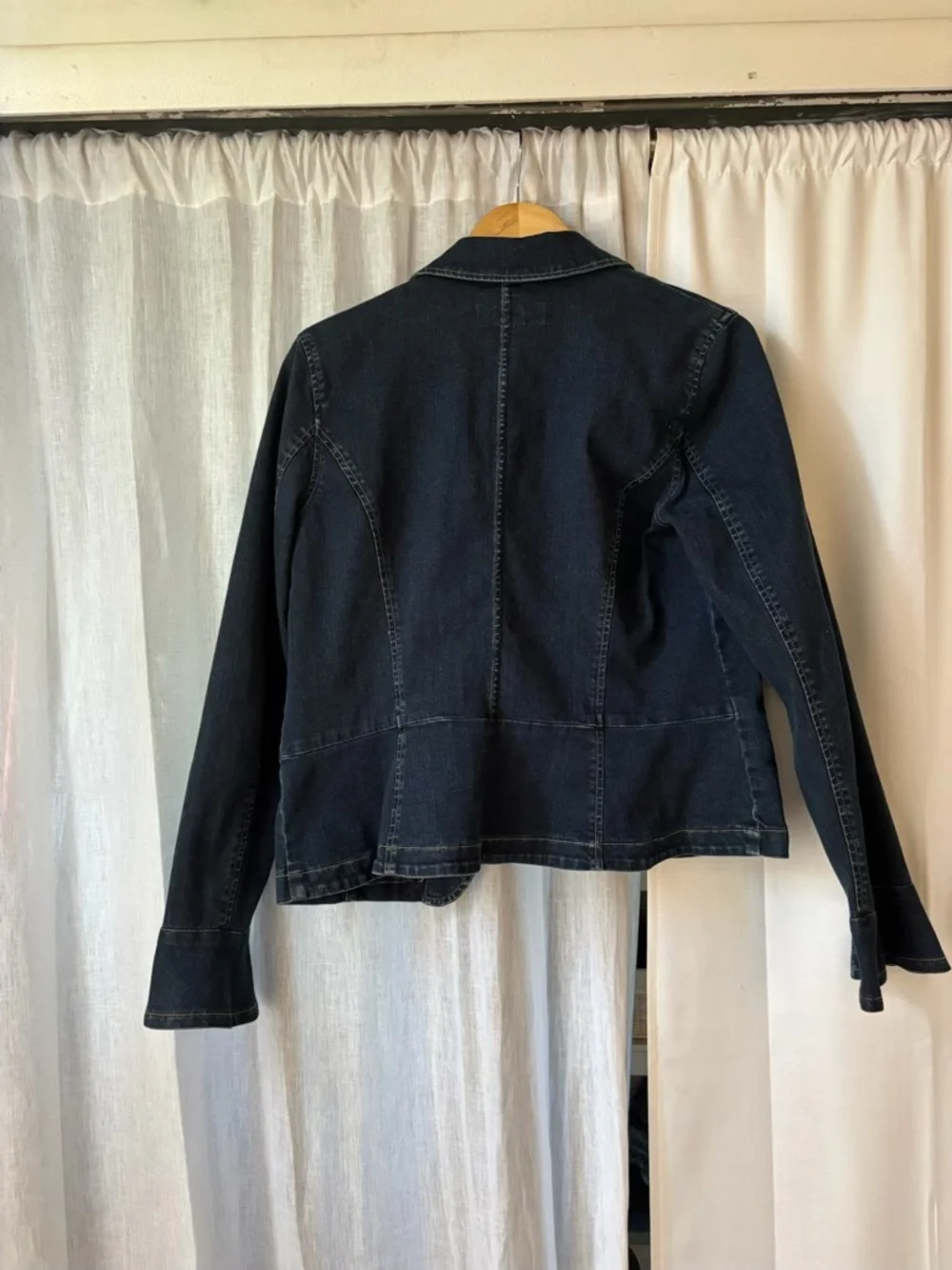 Dark Indigo Denim Jacket with Button Front - Picture 4 of 4